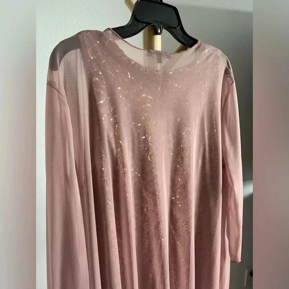 Sequin Lace Scoop Neck 3/4 Sleevn
Sheath Chiffon Duster 2-Piece Jacket Dress 14 - Picture 5 of 11